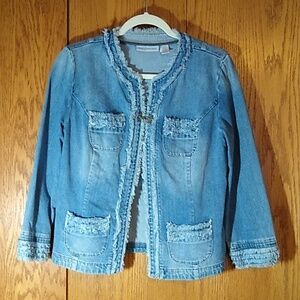 Chicos brand jean jacket, size 0